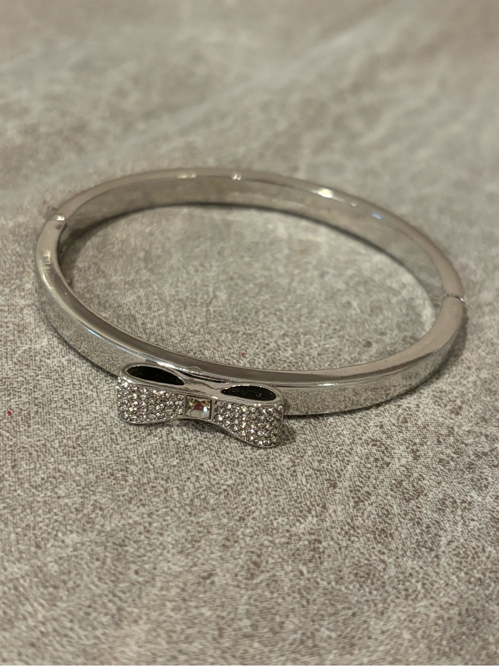 kate spade Silver Bow Pavé Bangle Bracelet
